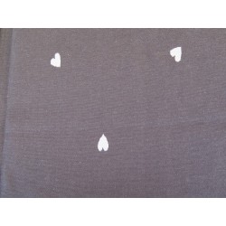 tissus au metre valentin fond blanc motif gris